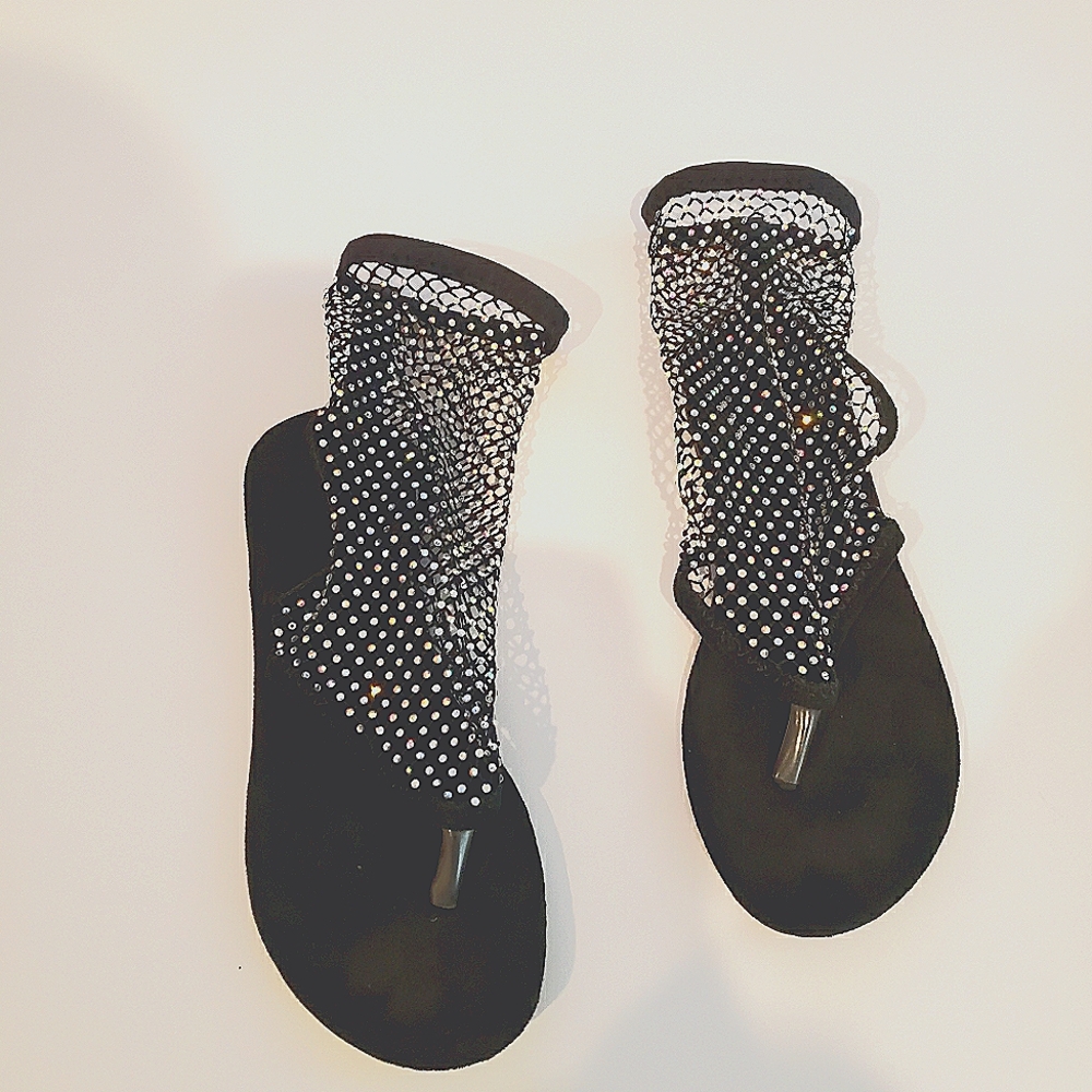 Black and White Polka Dot Women's Sandals